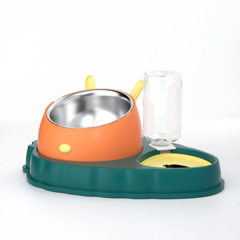 Pet Feeding Station With Water Dispenser - Cute Feeding Bowl For Dogs And Cats