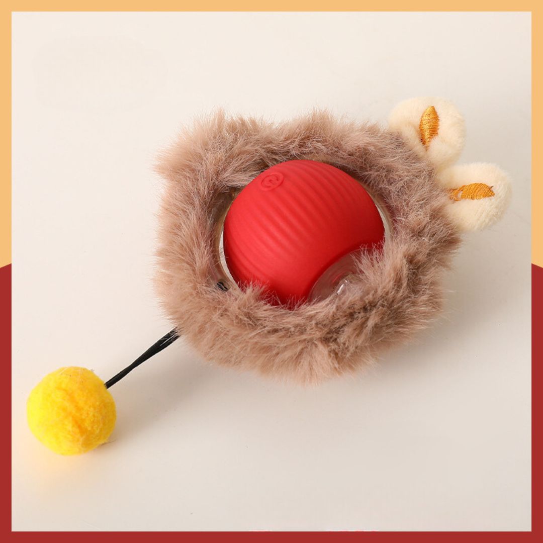 Interactive Play Ball With Fur For Cats