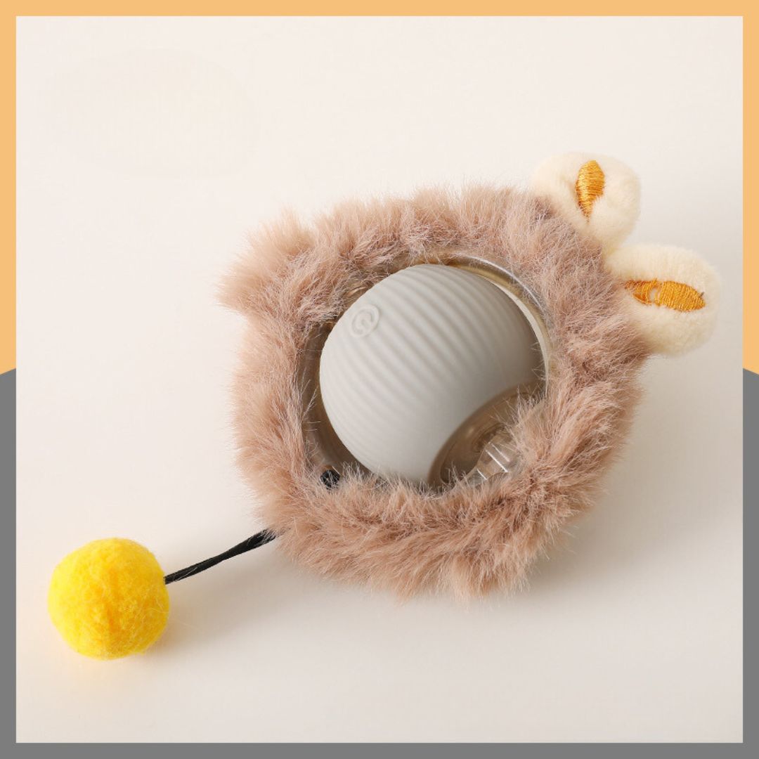 Interactive Play Ball With Fur For Cats