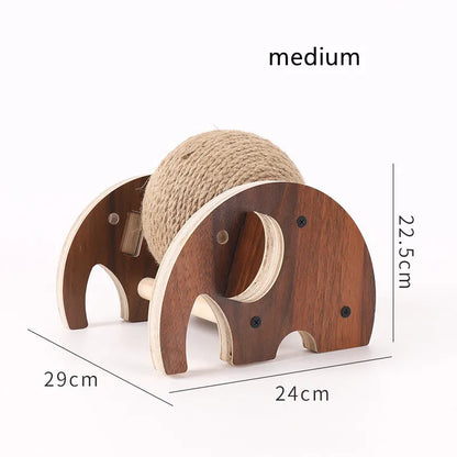 Cat Scratching Ball 360 ° - Innovative Scratching Post With Rotating Sisal Ball Sturdy Wooden Frame