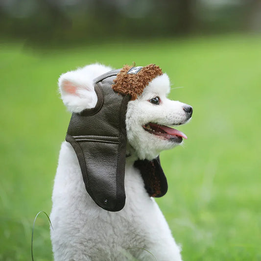 Winter Ear Protection Headgear Made Of Leather With Soft Lining