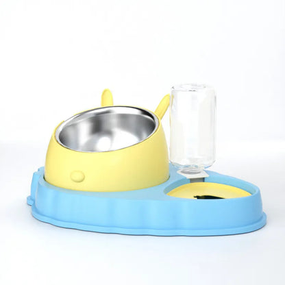 Pet Feeding Station With Water Dispenser - Cute Feeding Bowl For Dogs And Cats