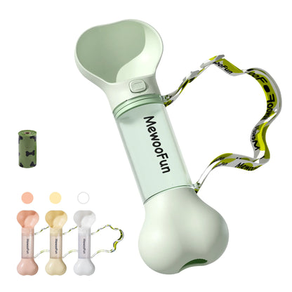 Bone-shaped Drinking Bottle For Dogs - Portable Water Dispenser With Bowl