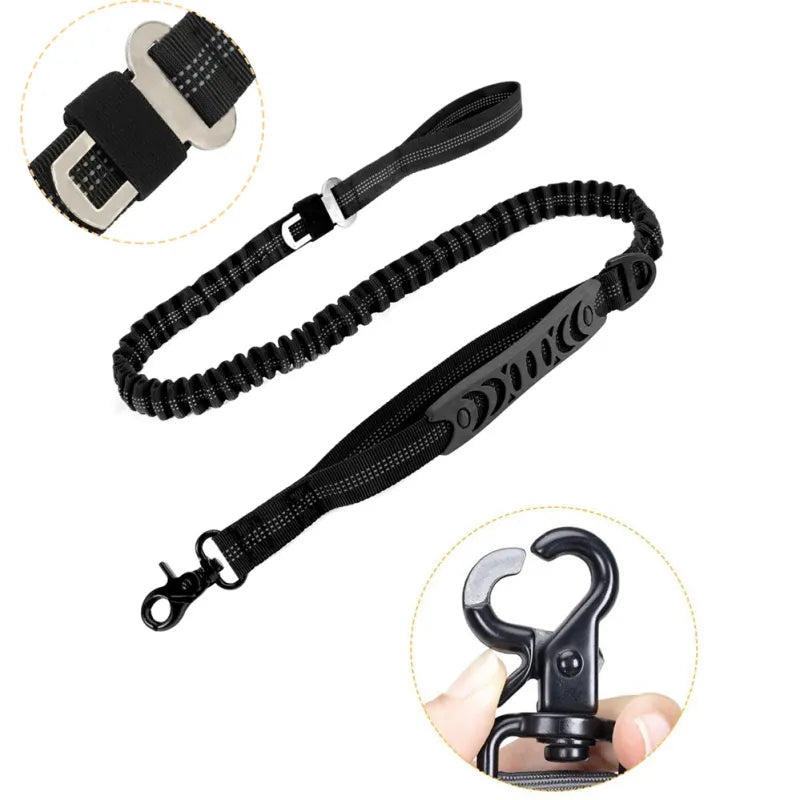 Elastic Dog Lead With Shock Absorption - Shock-absorbing Lead For Walks