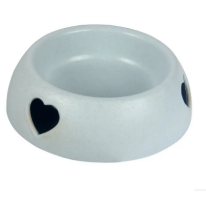 Dog Bowl Made Of Natural Material - Food And Water Bowl With Heart Design