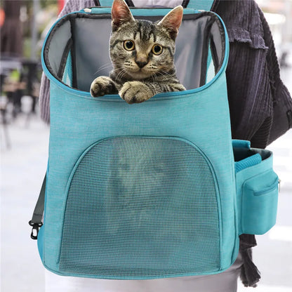 Pet Carrier Backpack With Mesh Design - Comfortable Transport Bag For Cats And Small Dogs