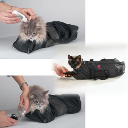 Cat Grooming Bag For Claw Trimming And Grooming - Comfortable And Safe