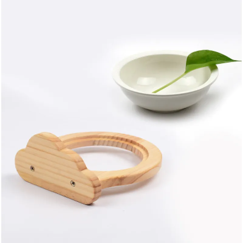 Hanging Food Bowl For Cats - Wall Mount With Wooden Frame In Cloud Design