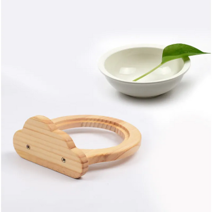 Hanging Food Bowl For Cats - Wall Mount With Wooden Frame In Cloud Design