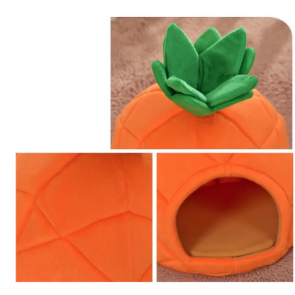 Cat Cave In Pineapple Design - Cuddly Sleeping Cave For Cats And Small Dogs