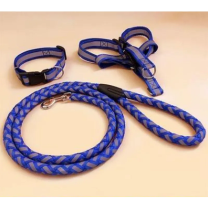 Reflective Dog Harness With Lead - Safe Set For Walks In The Dark