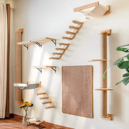 Customizable Cat Wall Scratching Tree