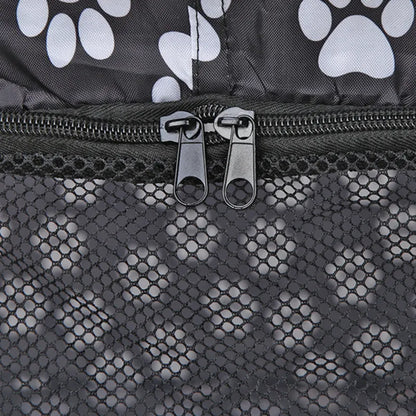 Foldable Fabric Dog Box With Paw Pattern - Portable And Ventilated