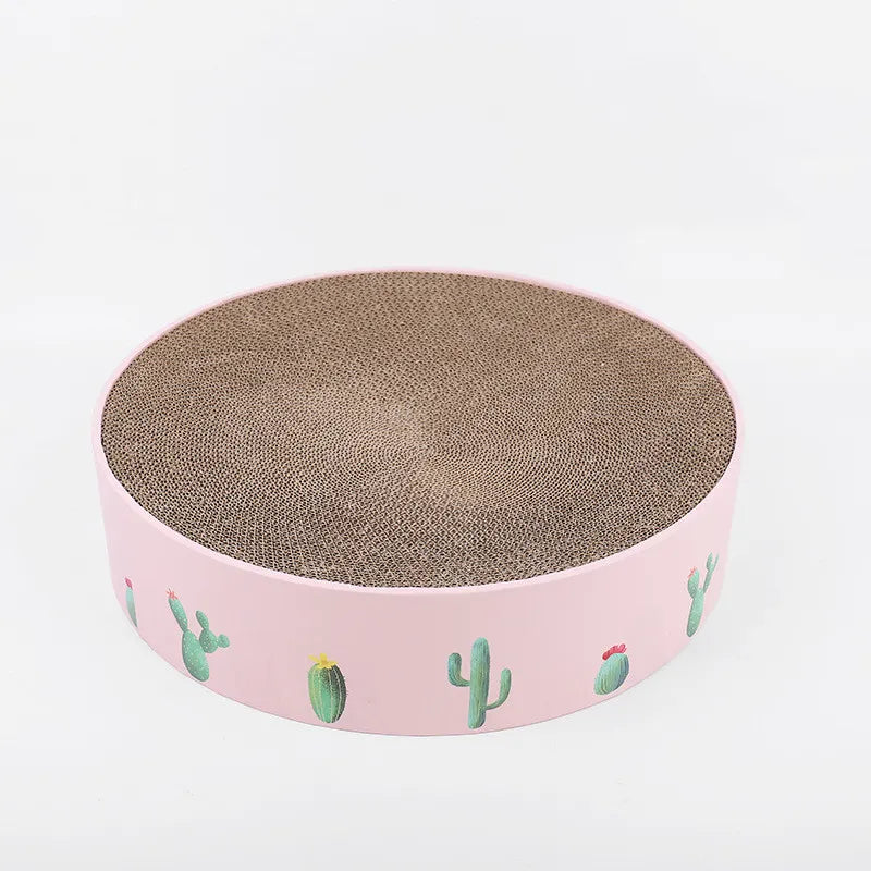 Cardboard Cat Bow With Cactus Design - Modern Style Scratching Board