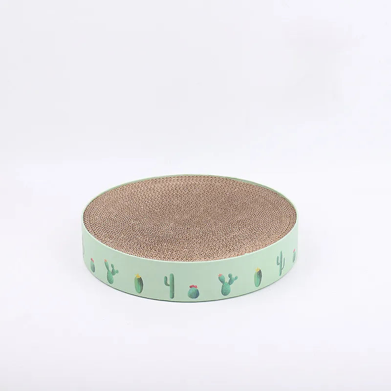 Cardboard Cat Bow With Cactus Design - Modern Style Scratching Board