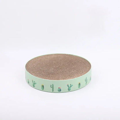 Cardboard Cat Bow With Cactus Design - Modern Style Scratching Board