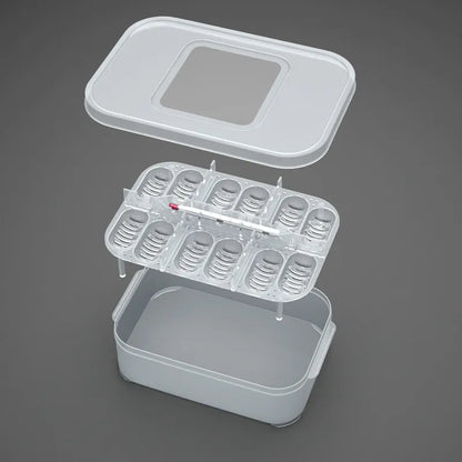 Practical Storage Box For Eggs And Small Items - With Thermometer And Dividers