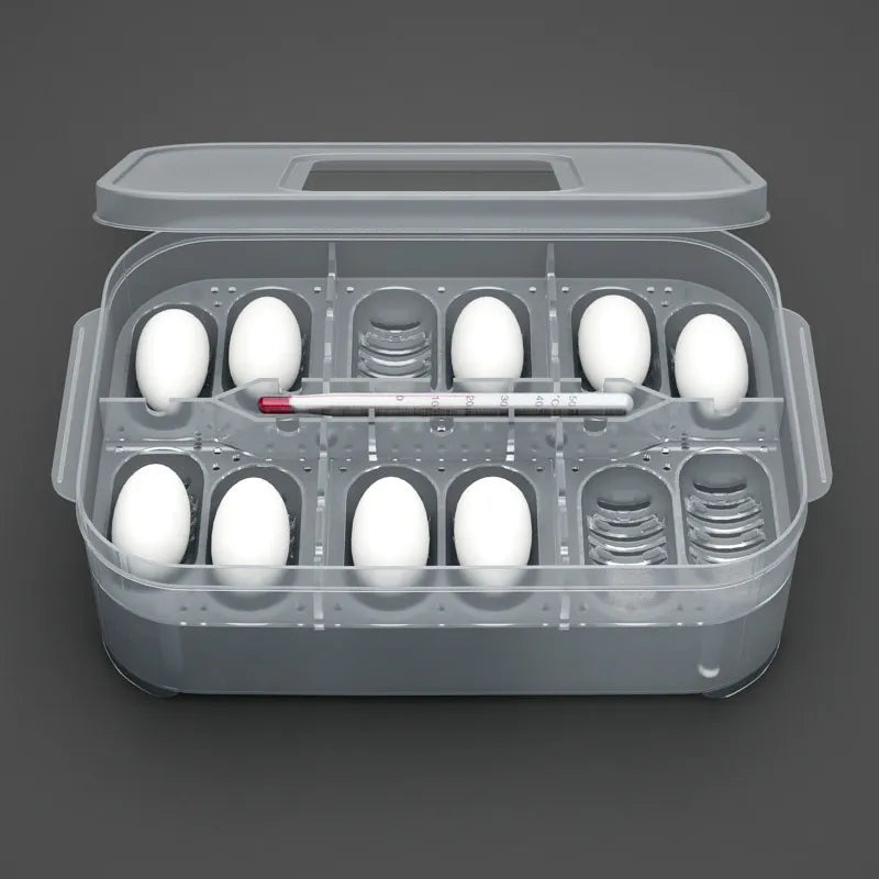 Practical Storage Box For Eggs And Small Items - With Thermometer And Dividers