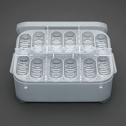 Practical Storage Box For Eggs And Small Items - With Thermometer And Dividers
