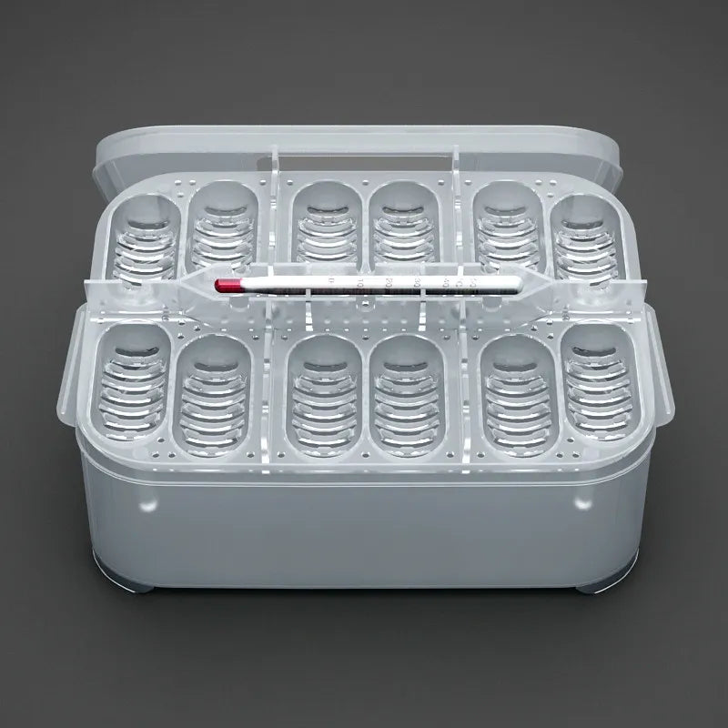 Practical Storage Box For Eggs And Small Items - With Thermometer And Dividers