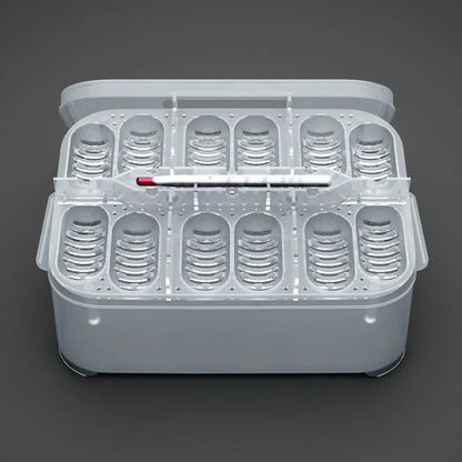 Practical Storage Box For Eggs And Small Items - With Thermometer And Dividers