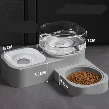 Pet Food And Water Dispenser With Drip Guard