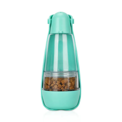 Drinking Bottle For Dogs - Water Bottle For On The Go With Food Bowl
