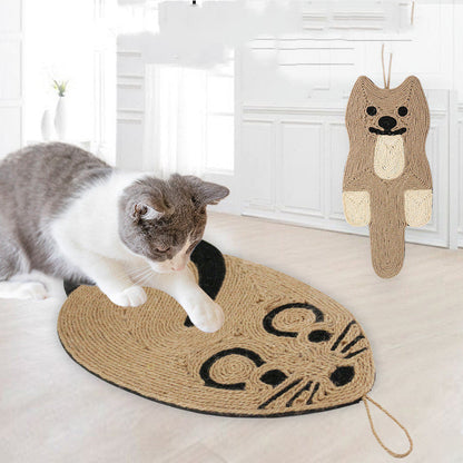 Cat Play Mat In Cat Design - Scratch-resistant Sisal Mat For Play And Relaxation