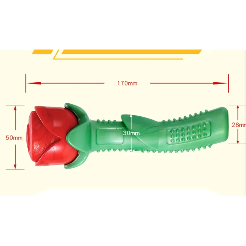 Rose - Shaped Dog Toy - Chew Stick for Dental Care & Fun Made of Robust Rubber