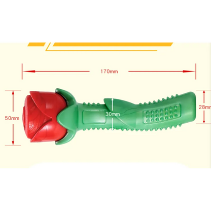 Rose - Shaped Dog Toy - Chew Stick for Dental Care & Fun Made of Robust Rubber