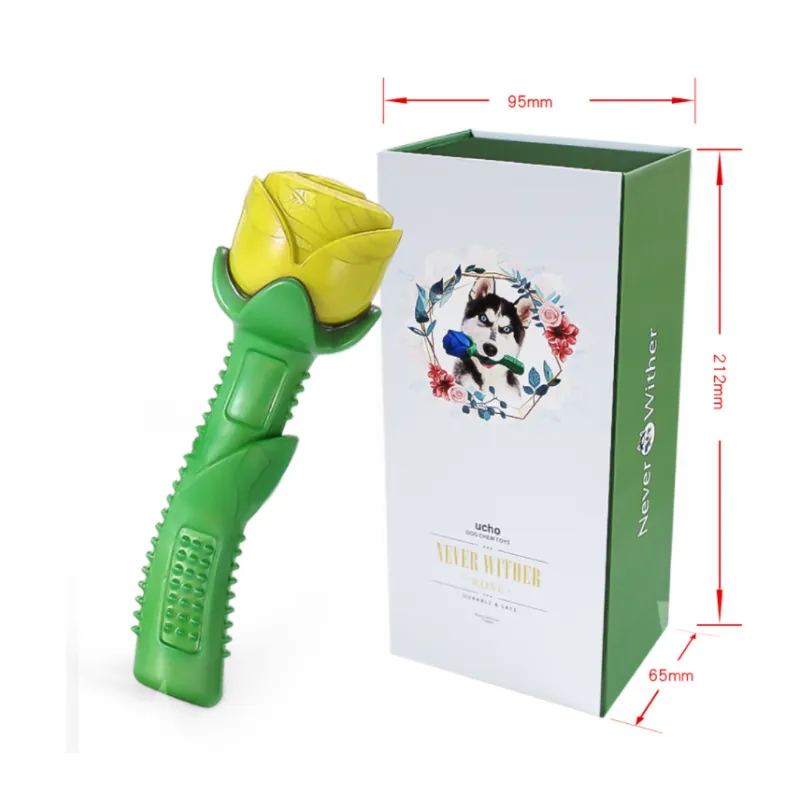 Rose - Shaped Dog Toy - Chew Stick for Dental Care & Fun Made of Robust Rubber