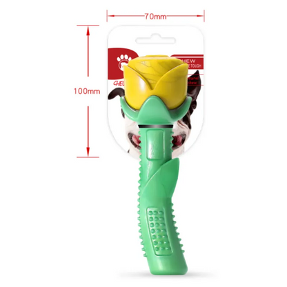 Rose - Shaped Dog Toy - Chew Stick for Dental Care & Fun Made of Robust Rubber