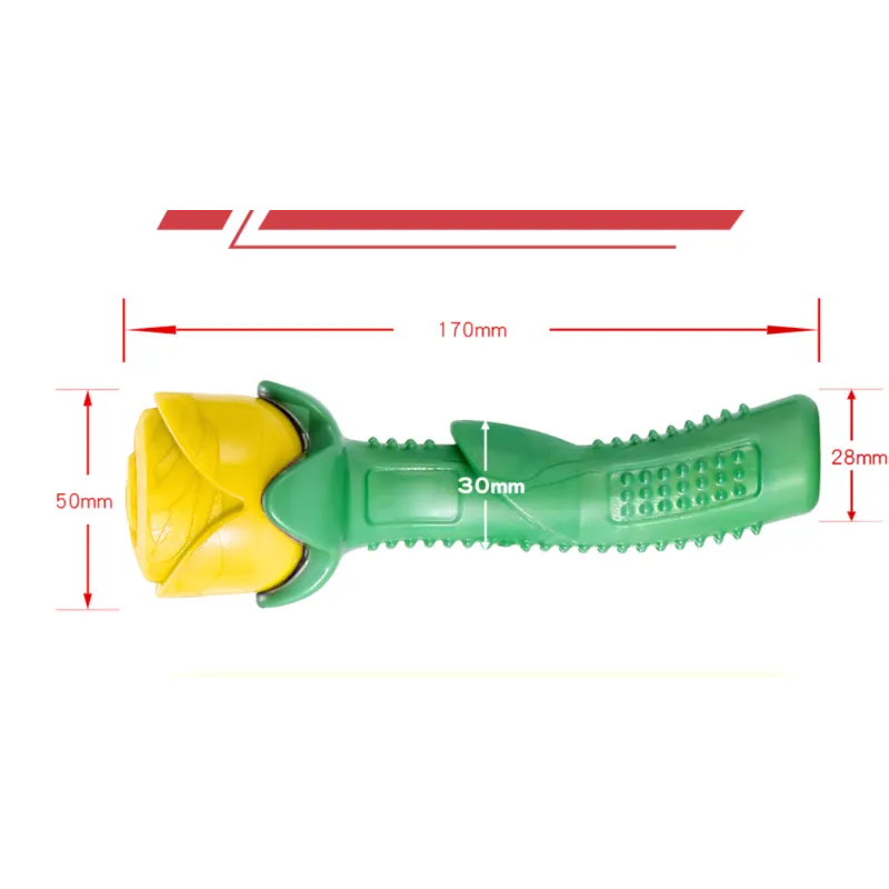 Rose - Shaped Dog Toy - Chew Stick for Dental Care & Fun Made of Robust Rubber