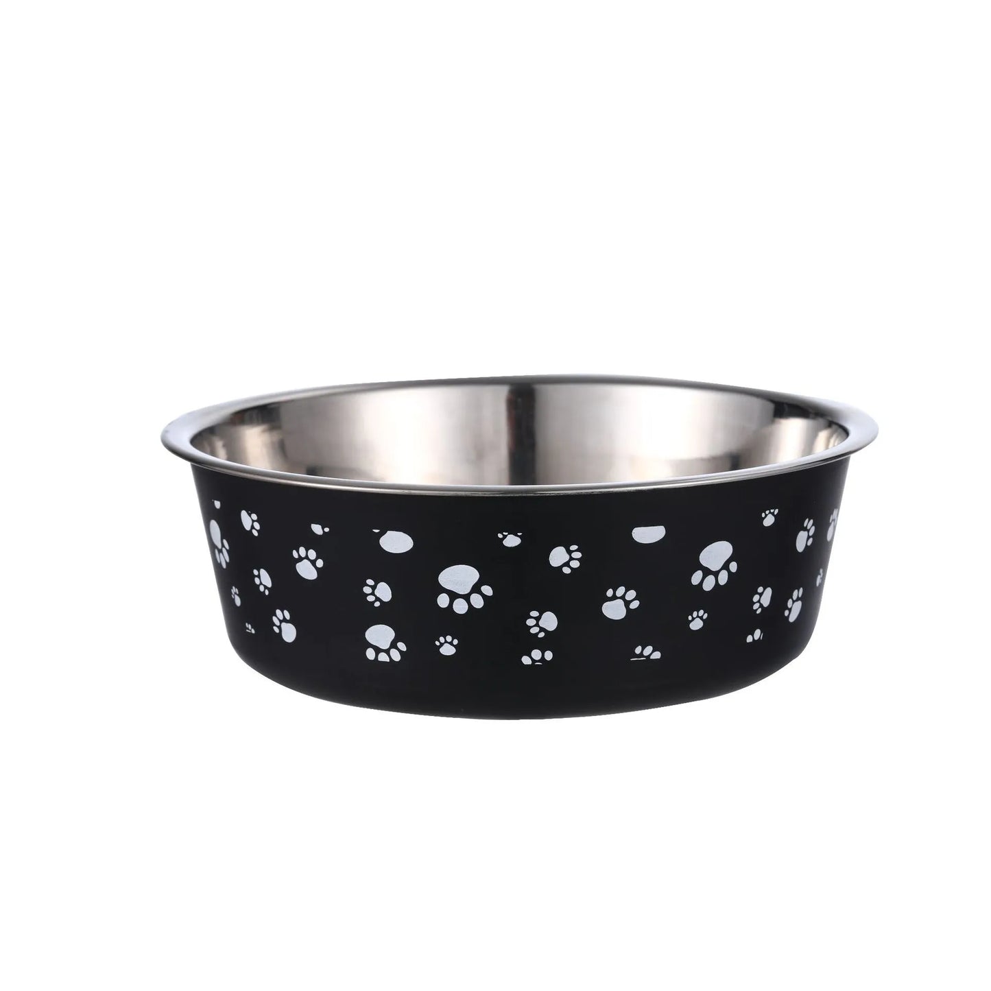 Stainless Steel Dog Bowl with Grey Plastic Rim