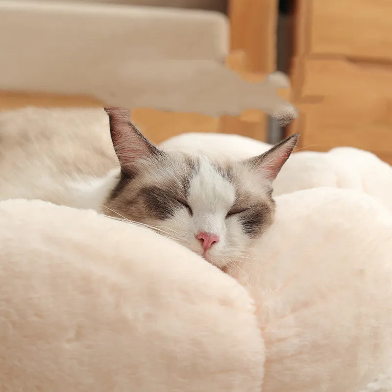 Cosy Cat Bed in Flower Basket Shape - Soft and Comfortable for Relaxing Nights