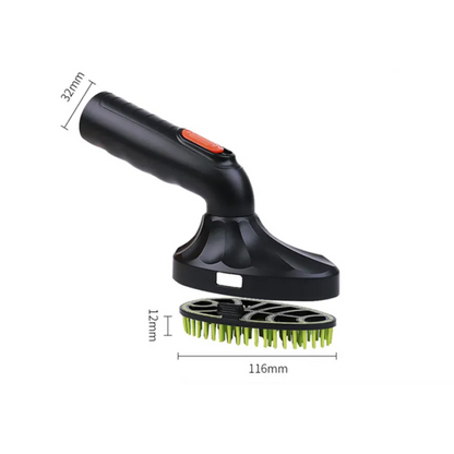 Pet Hair Brush Attachment For Vacuum Cleaner With Silicone Bristles And Ergonomic Handle