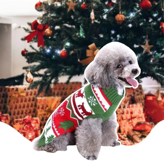 Christmas Dog Jumper With Snowflakes