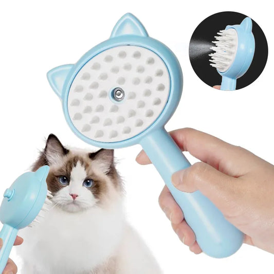 Spray Brush for Pets with Soft Silicone Bristles and Integrated Water Tank