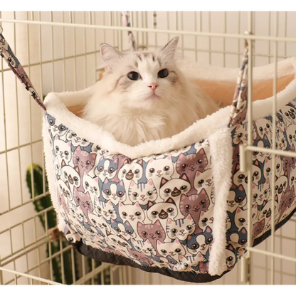 Cat Sleeping Basket With Cute Cat Pattern - Soft And Cosy Basket For Cats
