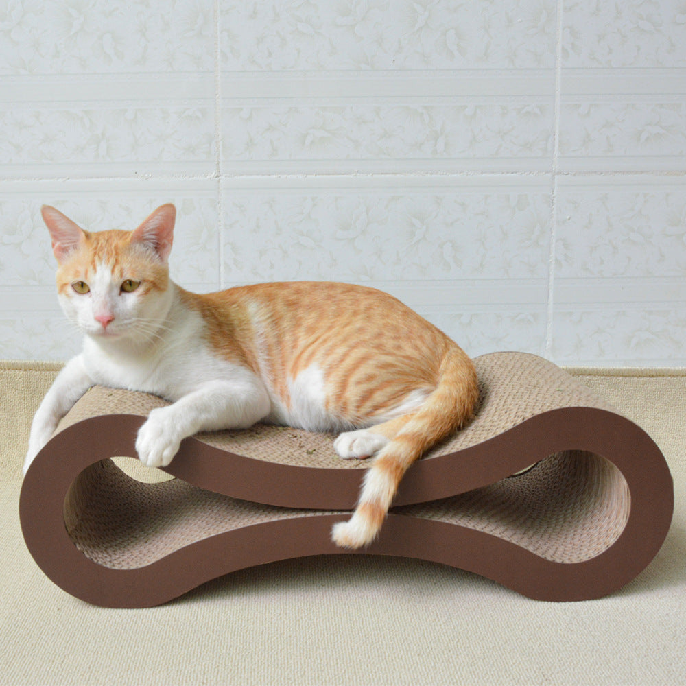 Luxurious Infinity Cat Scratching Bed Made of Cardboard
