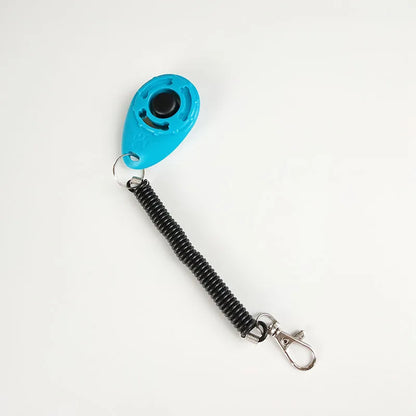 Dog Trainer Clicker - Ergonomic Clicker With Spiral And Snap Hook