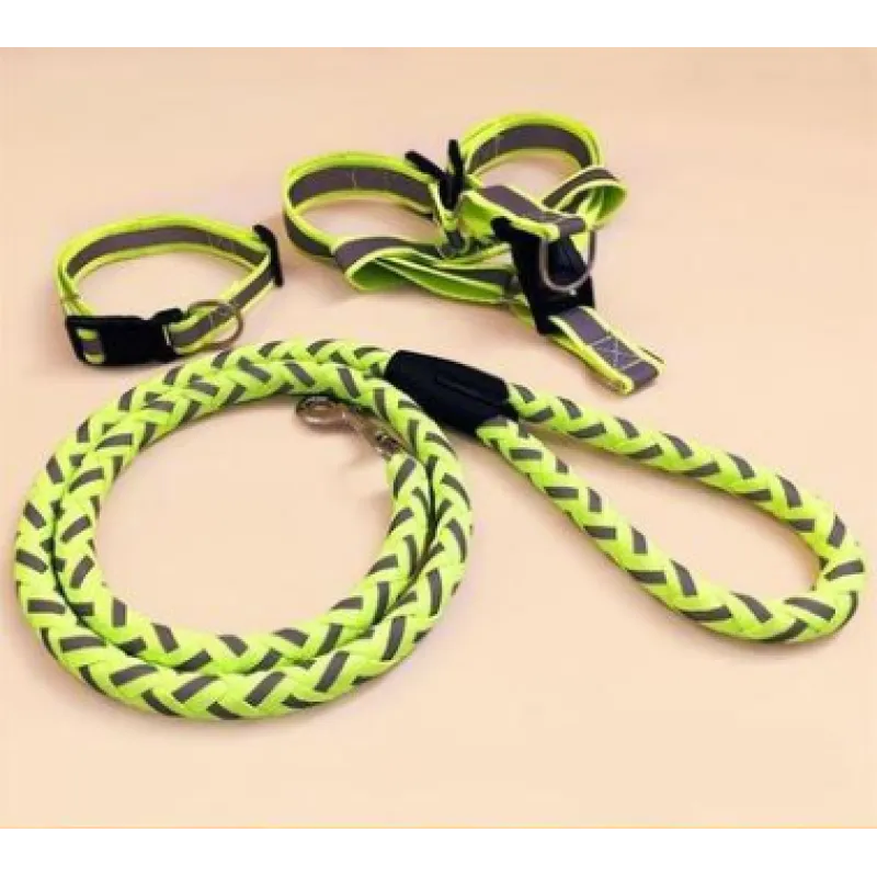 Reflective Dog Harness With Lead - Safe Set For Walks In The Dark