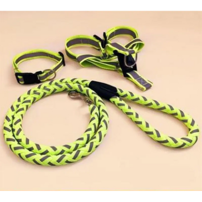 Reflective Dog Harness With Lead - Safe Set For Walks In The Dark