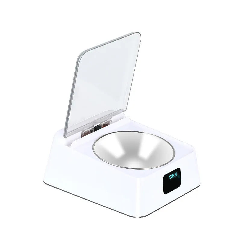 Automatic Food Dispenser For Cats With Digital Display And Lid