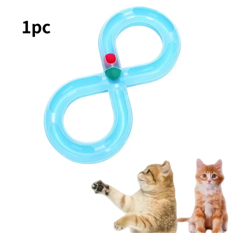 Interactive Cat Toy - Moving Ball Track In Infinity Design