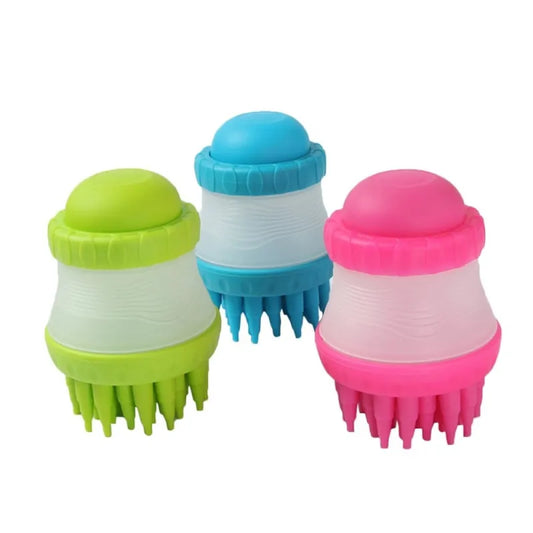 Silicone Pet Brush For Grooming - Dog Cat Massage Brush For Bathing
