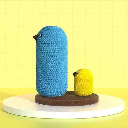 Cat Toy Scratching Post in Bird or Mushroom Design - Interactive Play Station for Cats