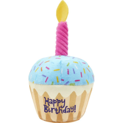 Birthday Dog Toy Set - Plush Cake , Cupcake & Bone with Squeak Function
