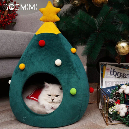 Cat Bed In Christmas Tree Form