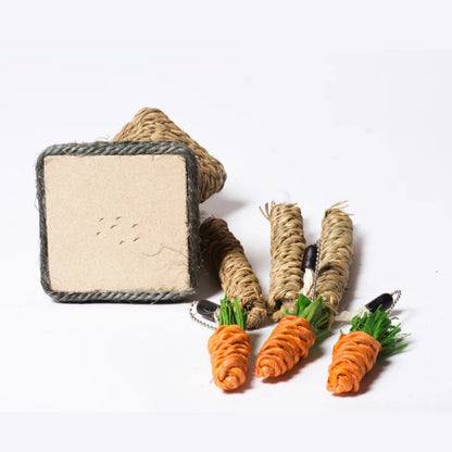 Cat Scratching Post In Tree Design - Sisal Scratching Post With Carrot Toys